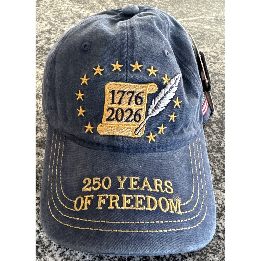 NWT Unisex 250 Years of Freedom Declaration Baseball Cap -OSFM- Dark Blue